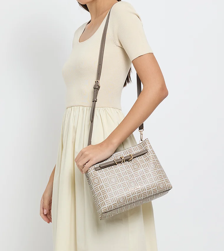 آن كلاين حقيبة كروس بودي من جلد البولي يوريثين بنقوش آن كلاين